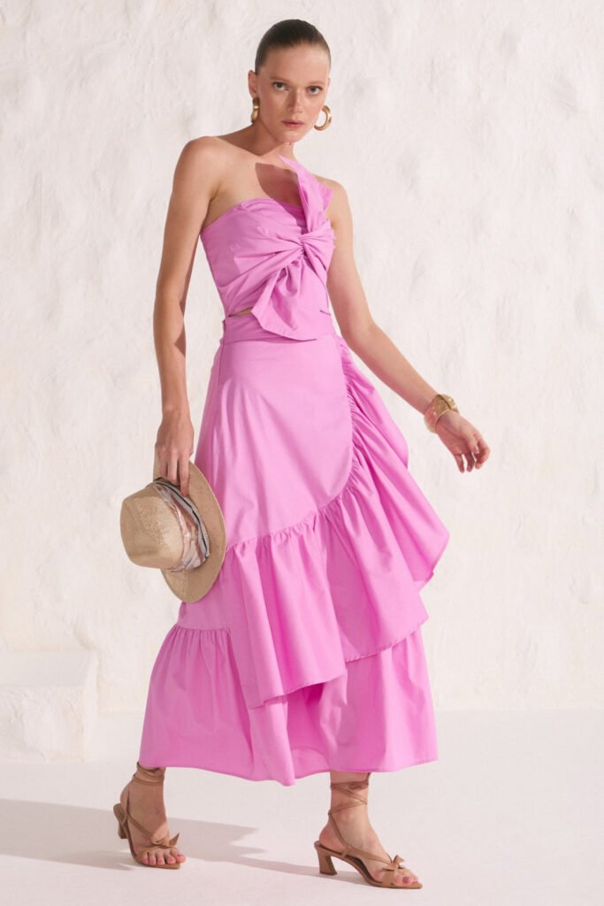 SAIA MAXI MIDI EM TRICOLINE ELASTANO LINZZI