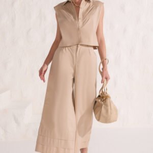 CALÇA MAXI MIDI EM TRICOLINE