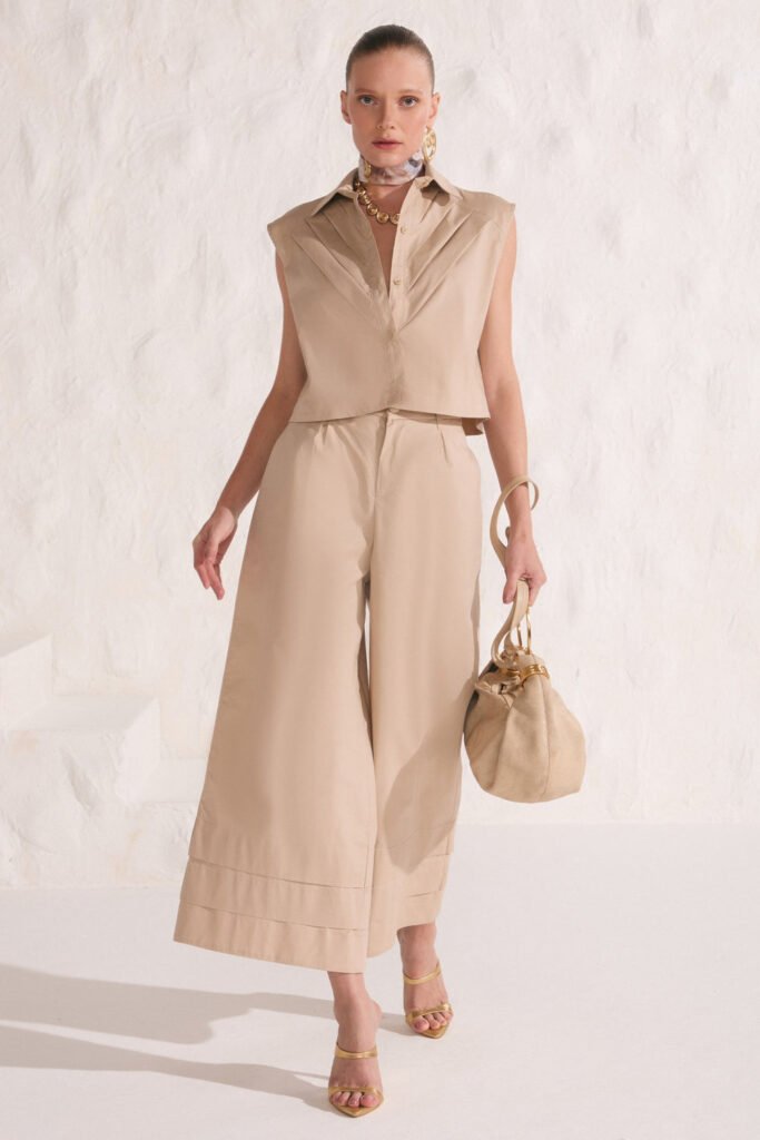 CALÇA MAXI MIDI EM TRICOLINE LINZZI