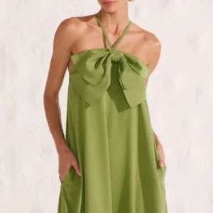 VESTIDO MAXI DE LAÇO VERDE