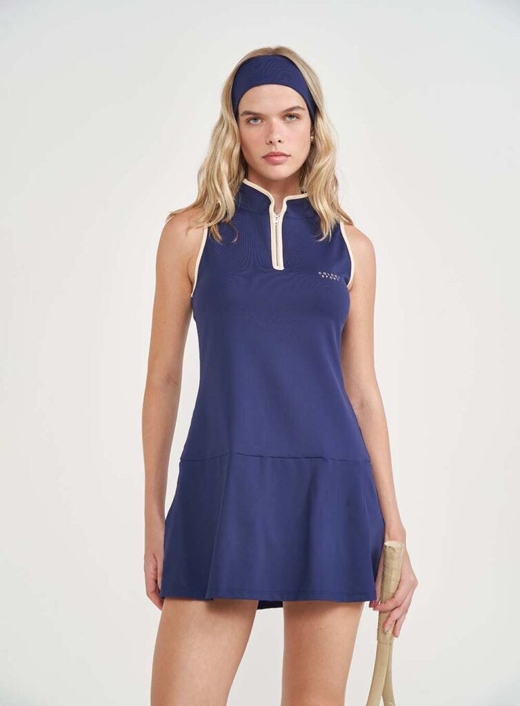 VESTIDO CURTO LOOSE GOLA ALTA AZUL COLCCI SPORT