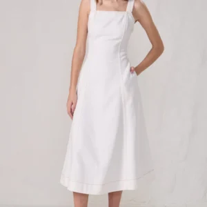 VESTIDO MAXI MIDI ALÇAS EM SARJA