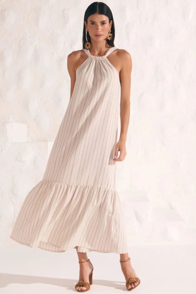 VESTIDO MAXI MIDI EM BLEND