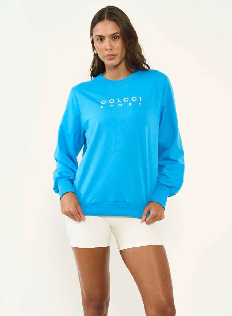 BLUSAO MOLETOM AZUL COLCCI