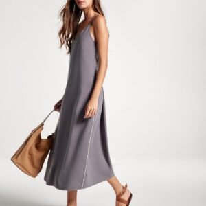 VESTIDO CINZA LONGO HERING
